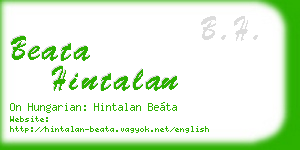beata hintalan business card