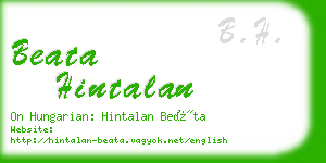 beata hintalan business card